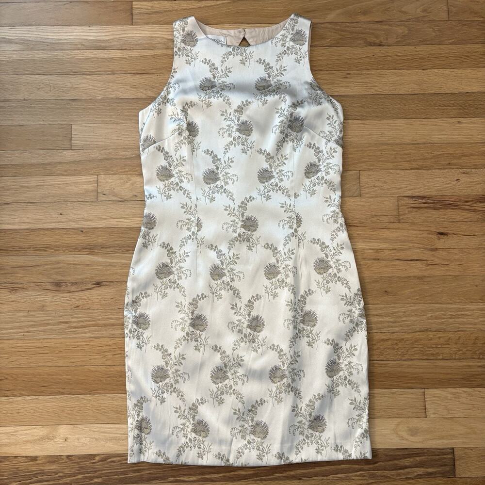 Vintage 90s Maggie London Dress Wedding Guest Bridal Shower Fabric Buttons 14